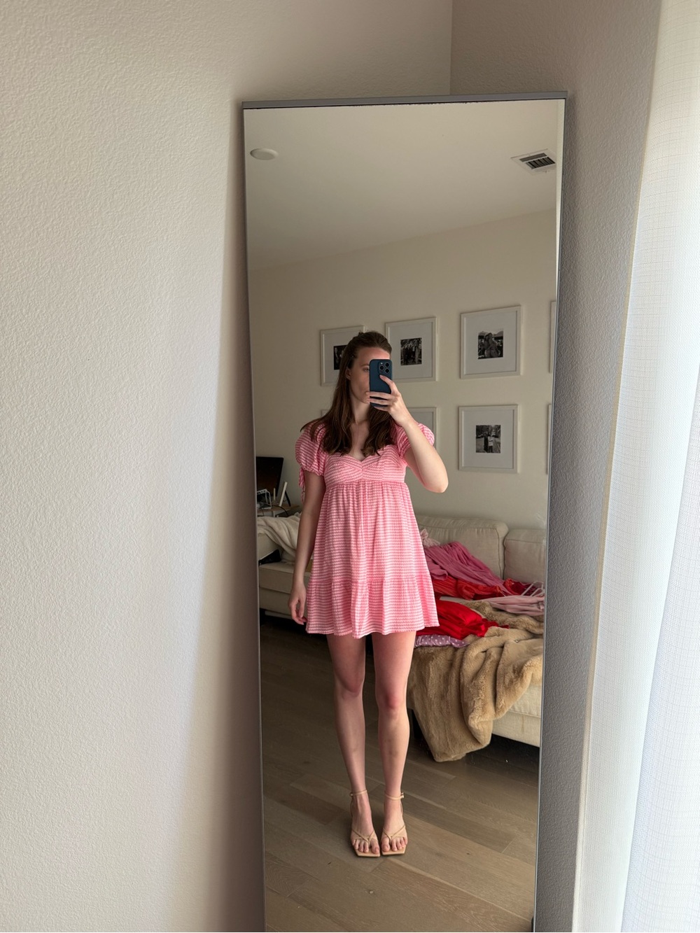 Amanda Uprichard Pink Stripe Mini Dress